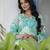 Printed Turquoise Viscose Rayon Co Ords for Women