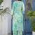 Printed Turquoise Viscose Rayon Co Ords for Women