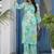 Printed Turquoise Viscose Rayon Co Ords for Women