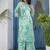 Printed Turquoise Viscose Rayon Co Ords for Women