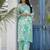 Printed Turquoise Viscose Rayon Co Ords for Women