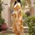 Women Floral Printed Regular Thread Work Kurta with Trousers & With Dupatta