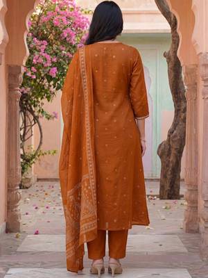 Women Ethnic Motifs Embroidered Panelled Thread Work Kurta with Trousers & With Dupatta 3