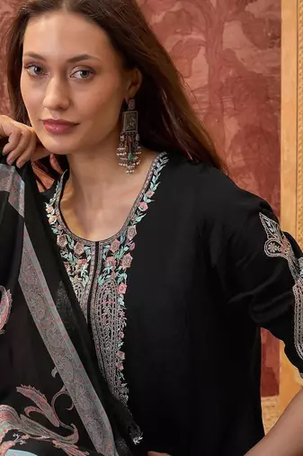 Women Ethnic Motifs Embroidered Regular Thread Work Kurta with Palazzos & With Dupatta