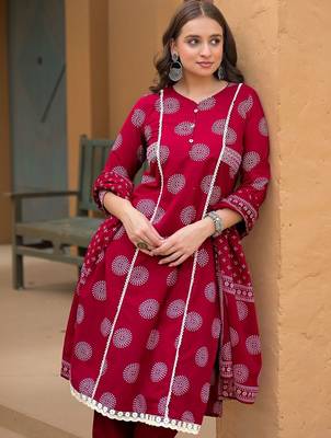 Women Ethnic Motifs Printed Regular Kurta with Trousers & With Dupatta 4