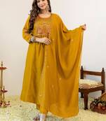 Women Embroidered Regular Kurta with Trousers & With Dupatta