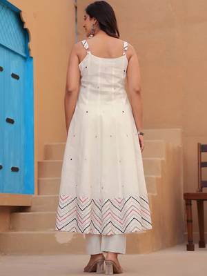 Women Embroidered Regular Pure Cotton Kurta with Trousers & With Dupatta 3