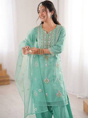 Women Embroidered Regular Kurta with Trousers & With Dupatta 2