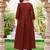 Women Embroidered Regular Pure Cotton Kurta with Trousers & With Dupatta