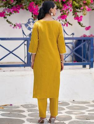 Women Embroidered Regular Kurta with Trousers & With Dupatta 4
