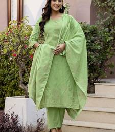 Women Embroidered Regular Kurta with Pyjamas & With Dupatta
