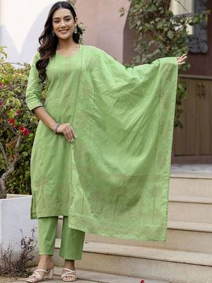 Women Embroidered Regular Kurta with Pyjamas & With Dupatta 2