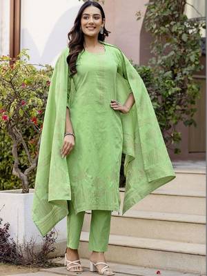 Women Embroidered Regular Kurta with Pyjamas & With Dupatta 3