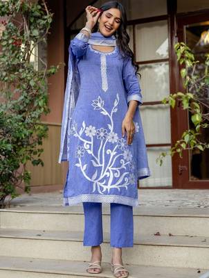 Women Embroidered Regular Kurta with Pyjamas & With Dupatta 4