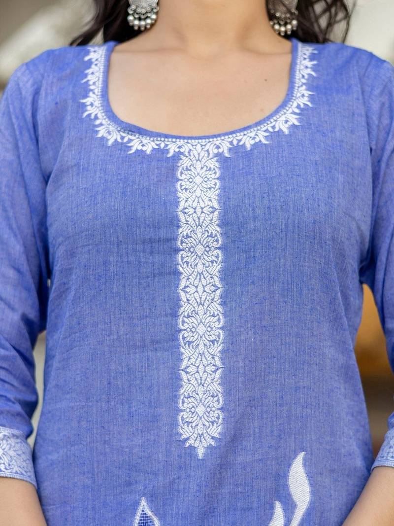 Women Embroidered Regular Kurta with Pyjamas & With Dupatta