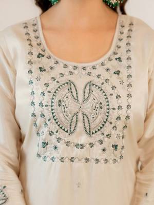 Women Embroidered Regular Kurta with Pyjamas & With Dupatta 6