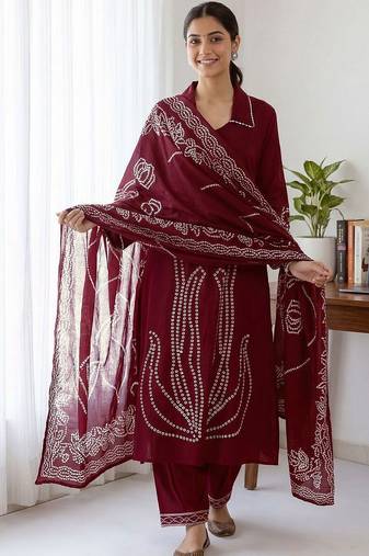 Women Ethnic Motifs Printed Regular Kurta With Dupatta