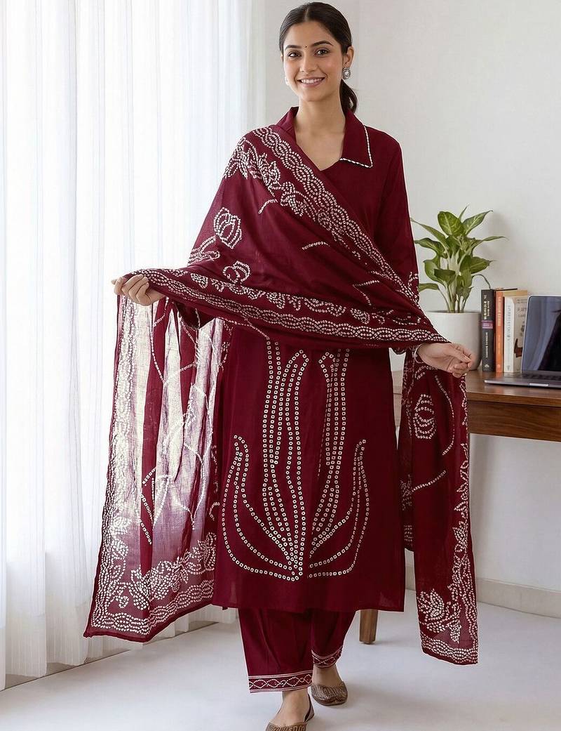 Women Ethnic Motifs Printed Regular Kurta With Dupatta