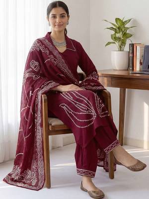Women Ethnic Motifs Printed Regular Kurta With Dupatta 4