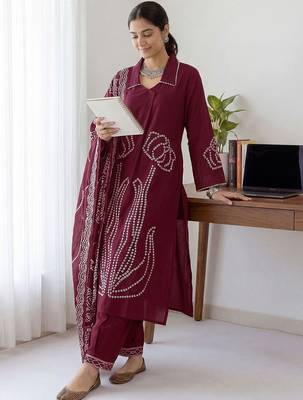 Women Ethnic Motifs Printed Regular Kurta With Dupatta 6