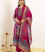 Women Ethnic Motifs Printed Regular Kurta with Trousers & With Dupatta