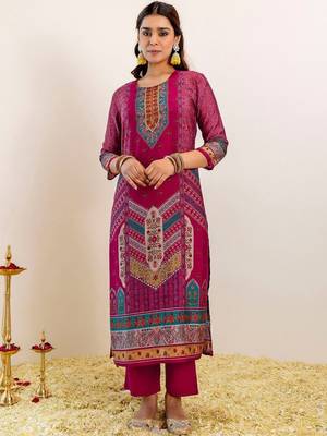 Women Ethnic Motifs Printed Regular Kurta with Trousers & With Dupatta 4