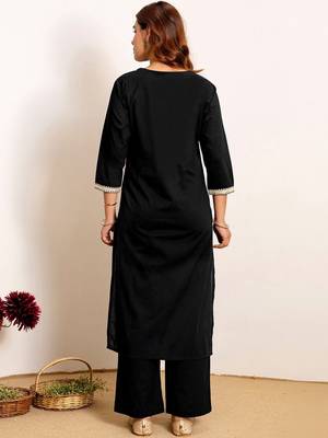 Women Ethnic Motifs Embroidered Regular Thread Work Kurta with Palazzos & With Dupatta 4
