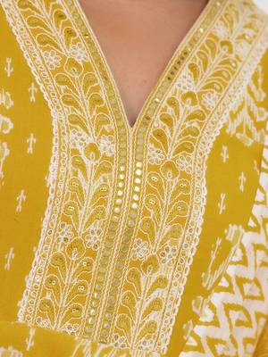 Women Ethnic Motifs Printed Regular Mirror Work Kurta with Trousers & Dupatta 5