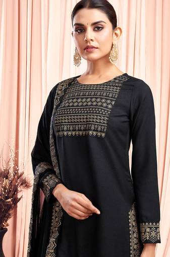 Women Floral Printed Kurta with Palazzo & Dupatta