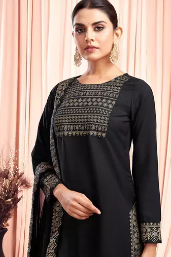 Women Floral Printed Kurta with Palazzo & Dupatta