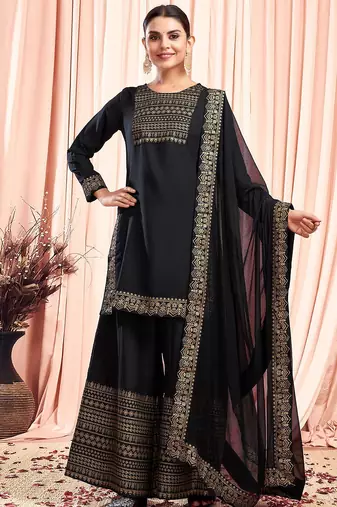 Women Floral Printed Kurta with Palazzo & Dupatta