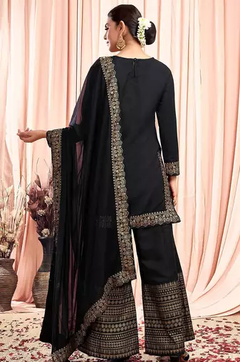 Women Floral Printed Kurta with Palazzo & Dupatta
