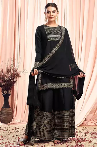 Women Floral Printed Kurta with Palazzo & Dupatta