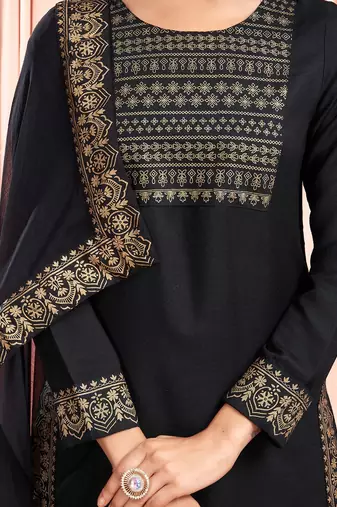 Women Floral Printed Kurta with Palazzo & Dupatta