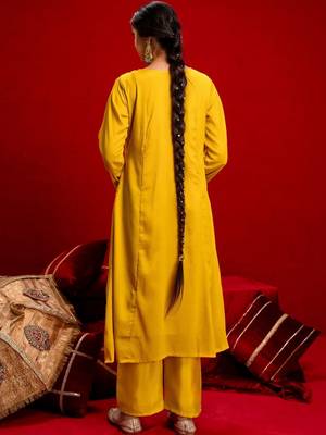 Women Ethnic Motifs Regular Thread Work Kurta with Trousers & With Dupatta 2