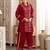 Embroidered Dark Red Cotton Blend Co Ords for Women