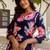Floral Printed Navy Blue Cotton Blend Co Ords for Women