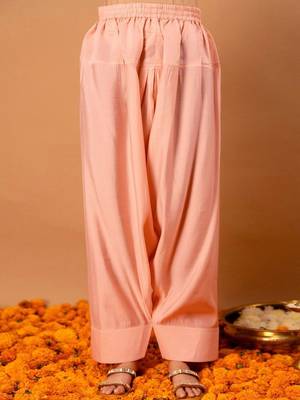 Embroidered Peach Georgette Farsi Salwar Co Ords for Women 3