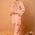 Embroidered Peach Georgette Farsi Salwar Co Ords for Women