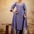 Woven Design Embroidered Straight Sequinned Kurta With Trousers & Dupatta