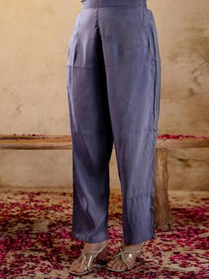 Woven Design Embroidered Straight Sequinned Kurta With Trousers & Dupatta 7