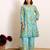 Printed Turquoise Blue Silk Co Ords for Women