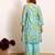 Printed Turquoise Blue Silk Co Ords for Women