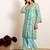 Printed Turquoise Blue Silk Co Ords for Women