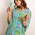 Printed Turquoise Blue Silk Co Ords for Women