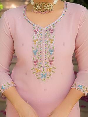 Women Floral Embroidered Regular Thread Work Kurta with Trousers & With Dupatta 7