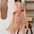 Mirror Work Peach Cotton Straight Kurta With Farshi Salwar Set And Dupatta