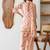 Mirror Work Peach Cotton Straight Kurta With Farshi Salwar Set And Dupatta