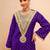 Embroidered Dark Purple Georgette Farsi Salwar Co Ords for Women