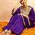 Embroidered Dark Purple Georgette Farsi Salwar Co Ords for Women